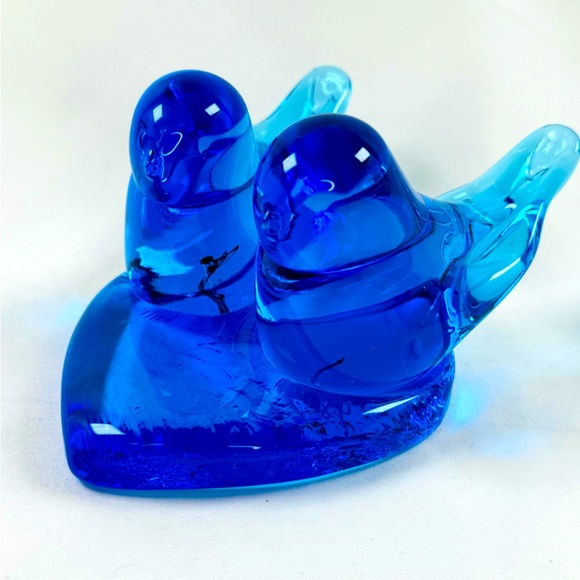 Leo Ward Terra Studios Other - Leo Ward 1990 Double Bluebird of Happiness Glass Figurine Terra Studios 5x3 Inch